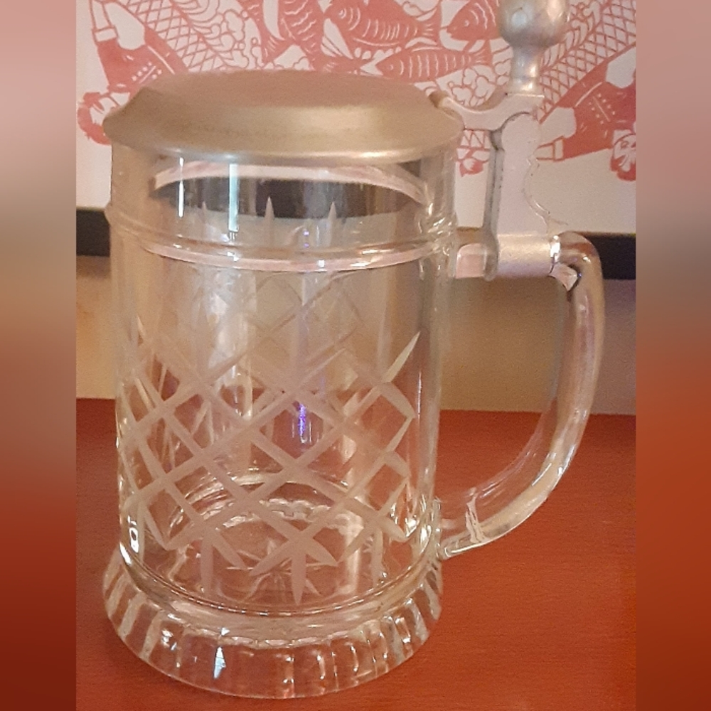 RMF ZINN Handcut Crystal & Pewter BEER STEIN